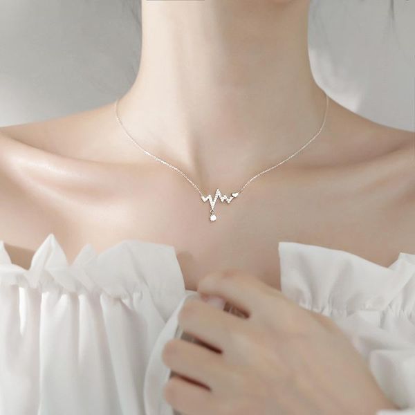 kik sweet jewelry heartbeat pendant necklace design zircon choker for women gifts chains, Silver
kik sweet jewelry heartbeat pendant necklace design zircon choker for women gifts chains, Silver