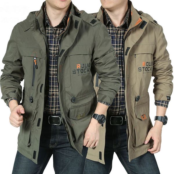 medium men's length jacket casual loose hooded large spring and autumn wear 086, Black;brown
medium men's length jacket casual loose hooded large spring and autumn wear 086, Black;brown