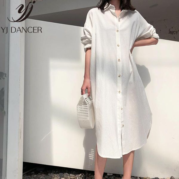 casual dresses white long-sleeved cotton and linen dress women 2021 chic spring summer loose vestidos long temperament, Black;gray
casual dresses white long-sleeved cotton and linen dress women 2021 chic spring summer loose vestidos long temperament, Black;gray