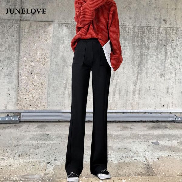 women's pants & capris junelove women winter casual solid long vintage female cotton wide leg high waist loose lady pockets straight, Black;white
women's pants & capris junelove women winter casual solid long vintage female cotton wide leg high waist loose lady pockets straight, Black;white