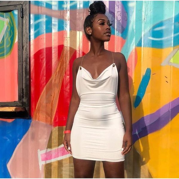 casual dresses bkld summer fashion metal chain mini dress women elegant spaghetti strap bodycon backless sleeveless night party 2021, Black;gray
casual dresses bkld summer fashion metal chain mini dress women elegant spaghetti strap bodycon backless sleeveless night party 2021, Black;gray