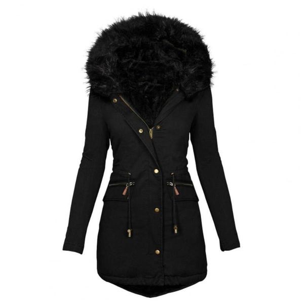 women's down & parkas women winter long sleeve faux fur hood mid-length warm coat parka snow outerwear, Black
women's down & parkas women winter long sleeve faux fur hood mid-length warm coat parka snow outerwear, Black
