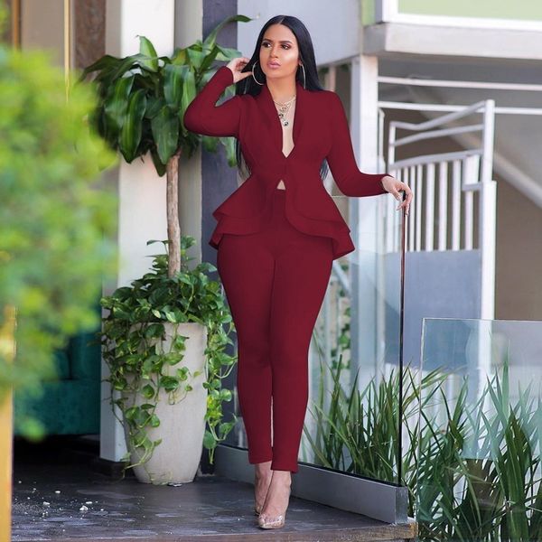 women's suits & blazers white blazer 2 piece set women winter work wear full sleeve ruffles pencil pants suit two office lady outfits o, White;black
women's suits & blazers white blazer 2 piece set women winter work wear full sleeve ruffles pencil pants suit two office lady outfits o, White;black