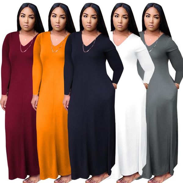casual dresses 2021 autumn plus size xl-5xl women v-neck full sleeve pure color ankle-length loose dress selling, Black;gray
casual dresses 2021 autumn plus size xl-5xl women v-neck full sleeve pure color ankle-length loose dress selling, Black;gray