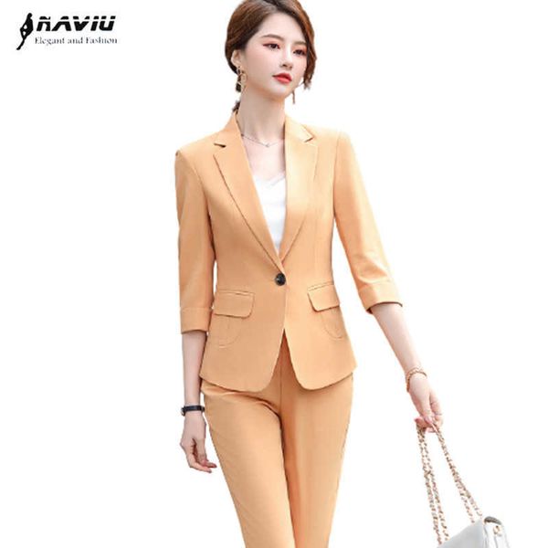 orange busiess suit spring summer casual temperament half sleeve slim blazer and pants office ladies work wear white 210604, White;black
orange busiess suit spring summer casual temperament half sleeve slim blazer and pants office ladies work wear white 210604, White;black