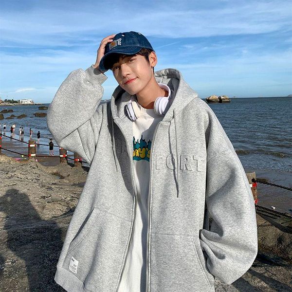 men's hoodies & sweatshirts hoodie oversized zipper hooded cardigan sweatshirt gray men women autumn winter plus velvet hong kong style, Black
men's hoodies & sweatshirts hoodie oversized zipper hooded cardigan sweatshirt gray men women autumn winter plus velvet hong kong style, Black