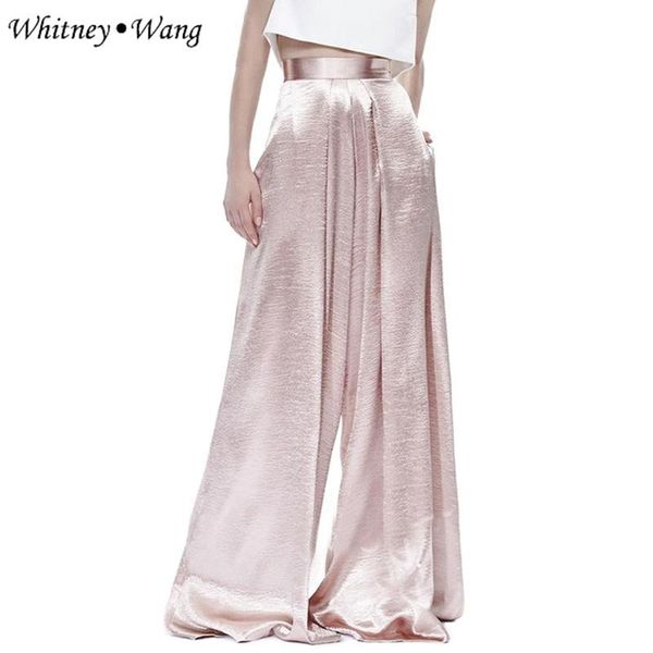 women's pants & capris whitney wang 2021 summer fashion streetwear solid color satinwide leg women casual stylish, Black;white
women's pants & capris whitney wang 2021 summer fashion streetwear solid color satinwide leg women casual stylish, Black;white