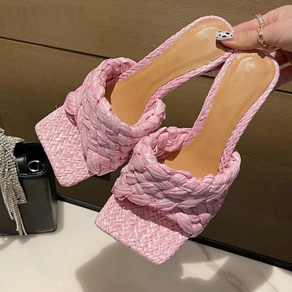 slippers summer weave design square toe high heel shoes quality gladiator beach womens small fragrance wind sandals, Black
slippers summer weave design square toe high heel shoes quality gladiator beach womens small fragrance wind sandals, Black