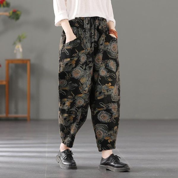 women's jeans johnature women harlan denim pants vintage elastic waist print floral belt loose casual 2021 autumn pocket trousers, Blue
women's jeans johnature women harlan denim pants vintage elastic waist print floral belt loose casual 2021 autumn pocket trousers, Blue
