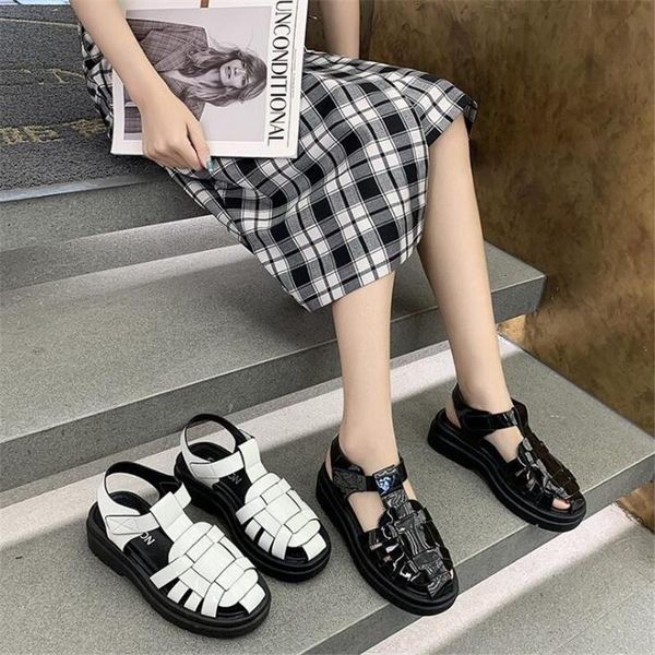 sandals rome women's flat shoes round toe leather holiday beach woman comfort thick sole sandalias mujer kcul, Black
sandals rome women's flat shoes round toe leather holiday beach woman comfort thick sole sandalias mujer kcul, Black