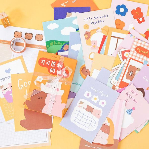 gift wrap yisuremia 30pcs cream and cocoa bear series kawaii greeting card postcard birthday message letter envelope set
gift wrap yisuremia 30pcs cream and cocoa bear series kawaii greeting card postcard birthday message letter envelope set