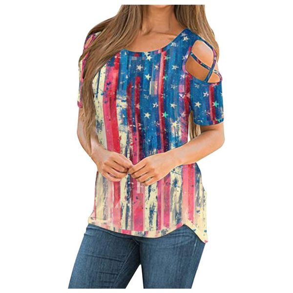 women's t-shirt summer women short sleeve strappy cold shoulder t-shirts femme casual graphic tees, White
women's t-shirt summer women short sleeve strappy cold shoulder t-shirts femme casual graphic tees, White