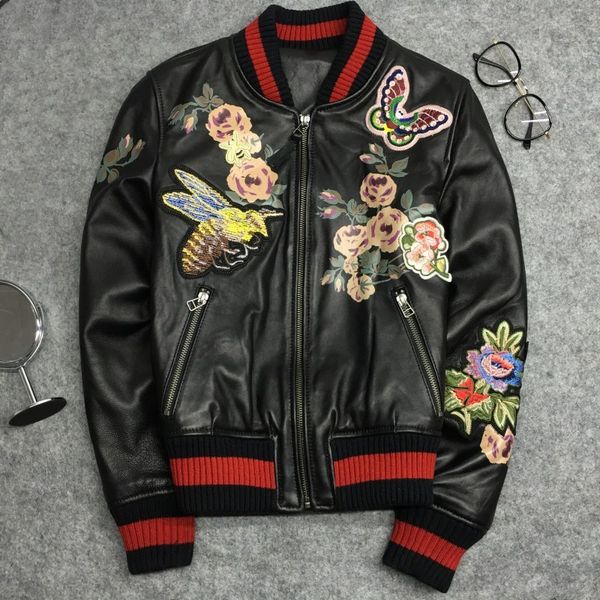 women's jackets leather bomber 2021 spring fall sheep casual jacket s486, Black;brown
women's jackets leather bomber 2021 spring fall sheep casual jacket s486, Black;brown