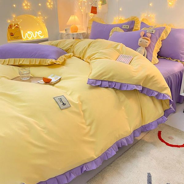 bedding sets duvet cover set korean style bed skirt 4pcs girl heart princess sheet quilt pillow case
bedding sets duvet cover set korean style bed skirt 4pcs girl heart princess sheet quilt pillow case