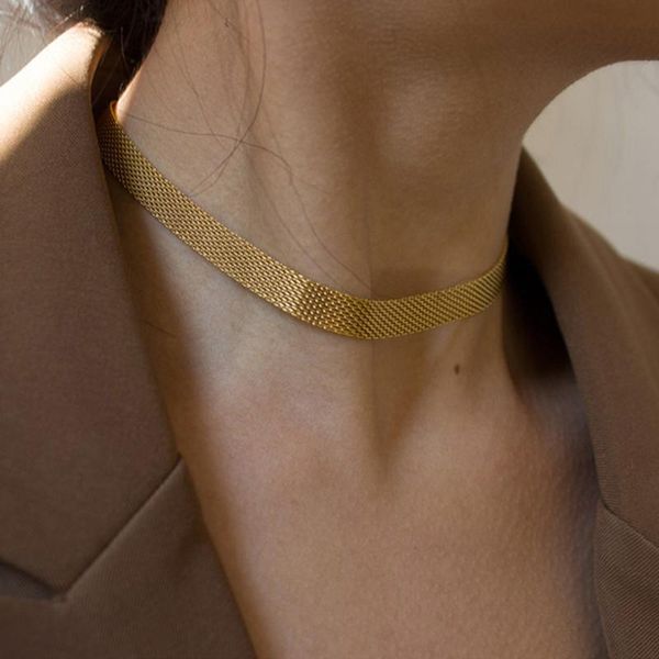 chokers goth women's neck chain metal net choker on the strap style necklaces and pendant jewelry 2021 collar for girl kpop chocker, Golden;silver
chokers goth women's neck chain metal net choker on the strap style necklaces and pendant jewelry 2021 collar for girl kpop chocker, Golden;silver