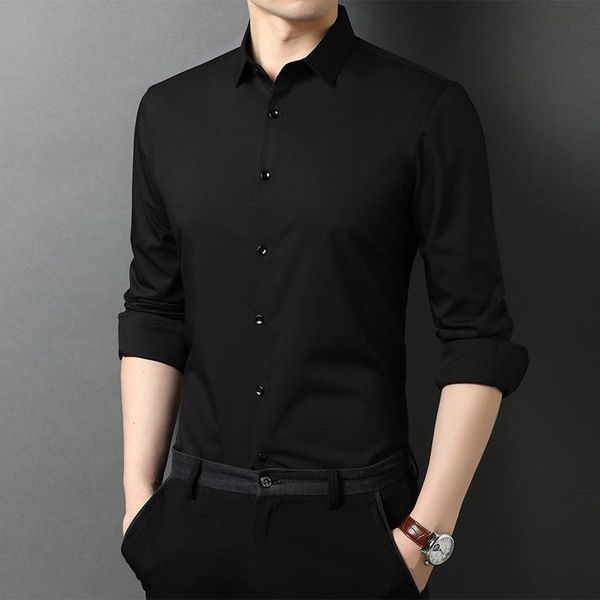 men's casual shirts 2021 spring and autumn lapel shirt fashion men pure color business long-sleeved zde2028, White;black
men's casual shirts 2021 spring and autumn lapel shirt fashion men pure color business long-sleeved zde2028, White;black