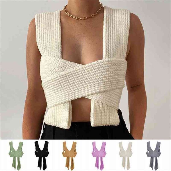 sleeveless knitted crop womens sweater autumn summer fashion vest black casual white jumper female pullover y2k, White;black
sleeveless knitted crop womens sweater autumn summer fashion vest black casual white jumper female pullover y2k, White;black