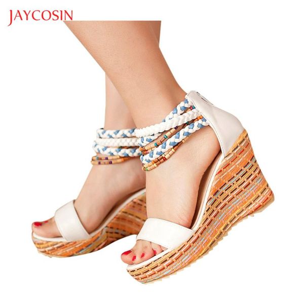 jaycosin 2021 women boho sandals fashion wedges zipper string bead high heels shoes summer party wedding three colors, Black
jaycosin 2021 women boho sandals fashion wedges zipper string bead high heels shoes summer party wedding three colors, Black