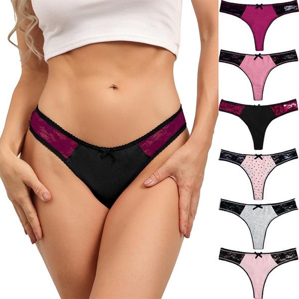 women's panties 6pack cotton lace women thongs hollow out female lingerie s-xxl low rise cute g string t back, Black;pink
women's panties 6pack cotton lace women thongs hollow out female lingerie s-xxl low rise cute g string t back, Black;pink