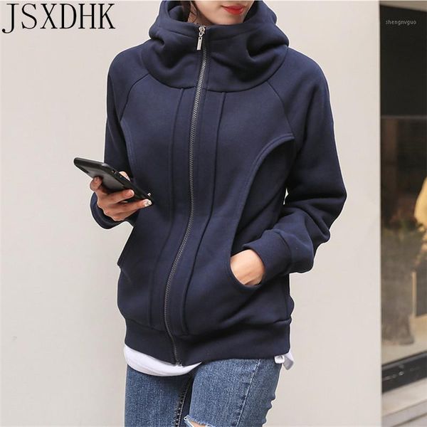 women's wool & blends casual hoodies sweashirt coat women fashion streetwear long sleeve warm thicken plus velvet solid outwear, Black
women's wool & blends casual hoodies sweashirt coat women fashion streetwear long sleeve warm thicken plus velvet solid outwear, Black