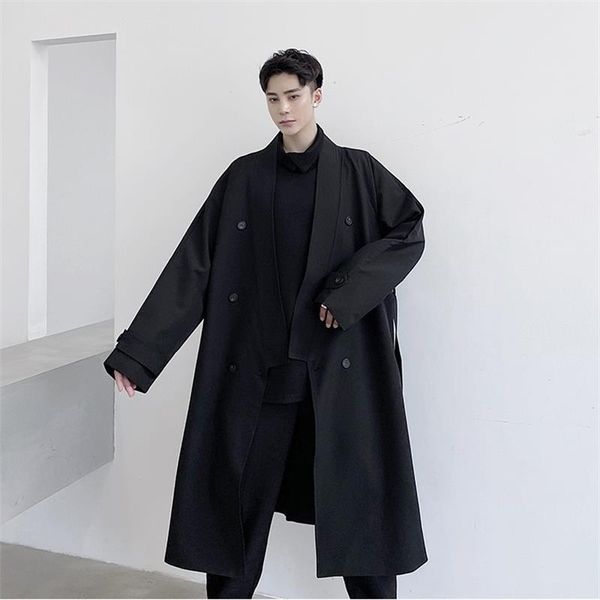 men's trench coats windbreaker coat korean version high sense black medium length loose oversize minority knee cape trend, Tan;black
men's trench coats windbreaker coat korean version high sense black medium length loose oversize minority knee cape trend, Tan;black