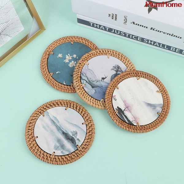 mats & pads creative insulation pad hand-woven rattan coasters bowl padding mat round placemats
mats & pads creative insulation pad hand-woven rattan coasters bowl padding mat round placemats