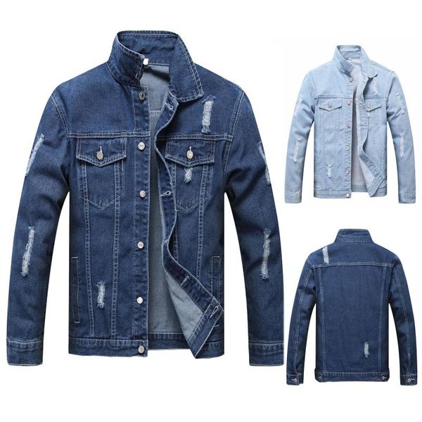 men's jackets 2021 fashion mens denim slim fit jeans jacket cotton outwear coat long sleeve hole male clothing size m-4xl, Black;brown
men's jackets 2021 fashion mens denim slim fit jeans jacket cotton outwear coat long sleeve hole male clothing size m-4xl, Black;brown