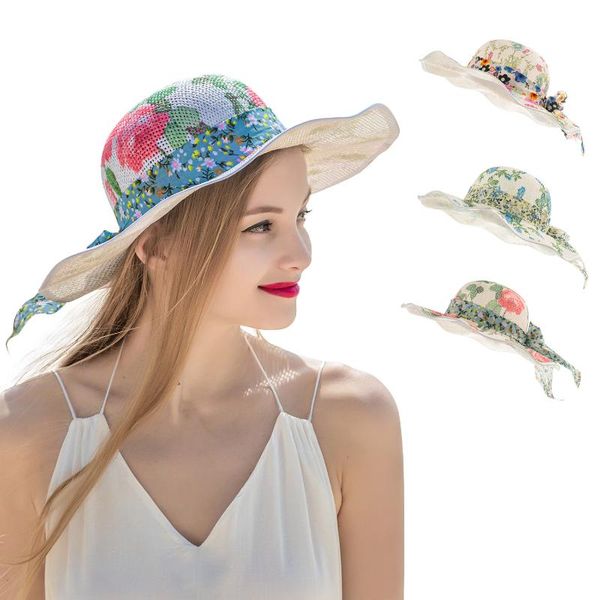 wide brim hats women's hat summer straw big sun uv protection panama floppy beach raffia ladies bow chapeau femmel, Blue;gray
wide brim hats women's hat summer straw big sun uv protection panama floppy beach raffia ladies bow chapeau femmel, Blue;gray