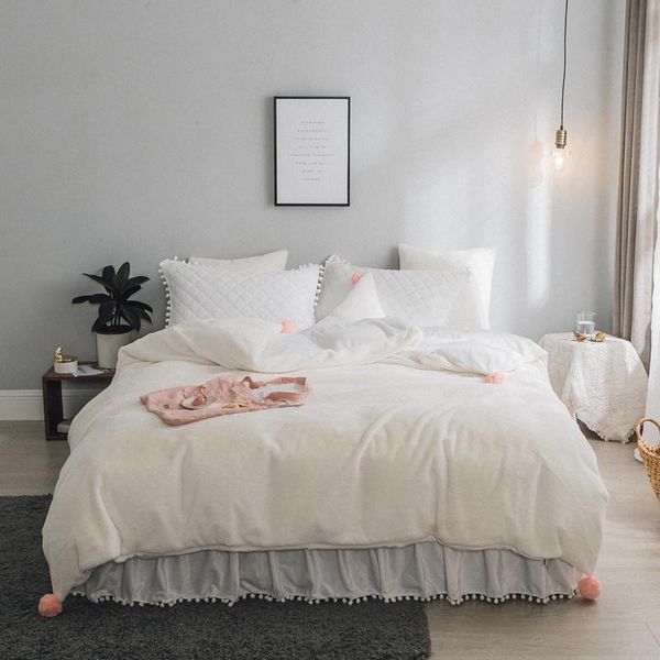 bedding sets white gray pink fleece warm duvet cover bedspread set princess 4/6pcs twin//king size bed parure de lit
bedding sets white gray pink fleece warm duvet cover bedspread set princess 4/6pcs twin//king size bed parure de lit