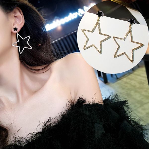 style fashion personality simple temperament women's new five pointed star earrings accessories, Silver
style fashion personality simple temperament women's new five pointed star earrings accessories, Silver