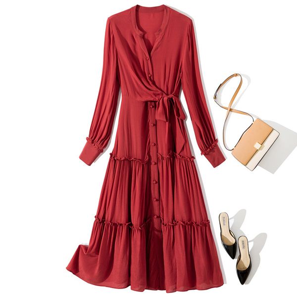 casual dresses spring long sleeve v neck black / red pure color ribbon tie bow panelled single-breasted dress elegant yj185877 1te3, Black;gray
casual dresses spring long sleeve v neck black / red pure color ribbon tie bow panelled single-breasted dress elegant yj185877 1te3, Black;gray