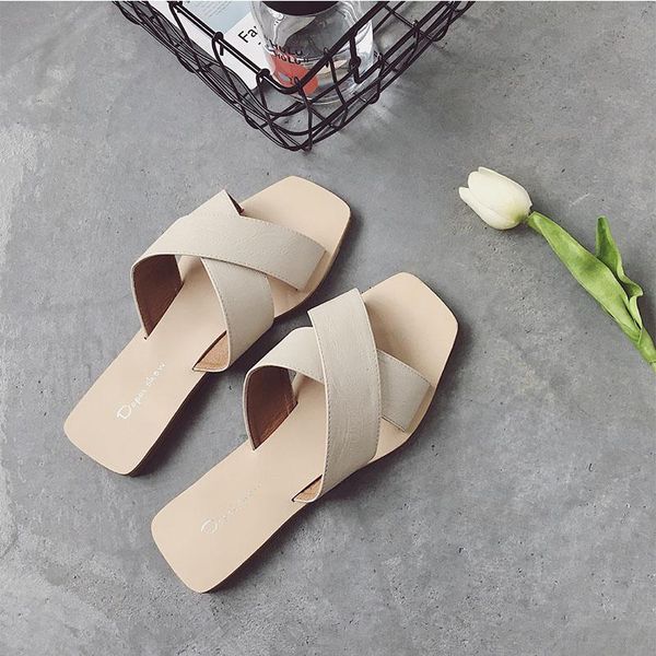 korean slippers 2021 summer women cross strap flat shoes lndoor home leisure ladies non-slip beach, Black
korean slippers 2021 summer women cross strap flat shoes lndoor home leisure ladies non-slip beach, Black
