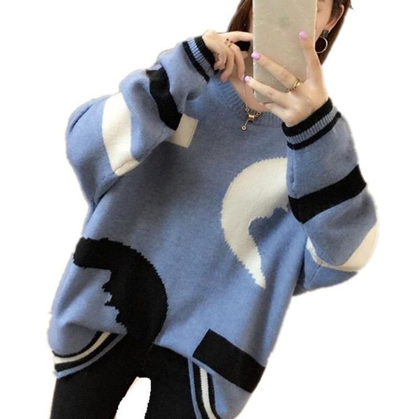 women's sweaters korean college style autumn winter geometric pattern argyle pullovers loose oversized o-neck knitted woman jumper muje, White;black
women's sweaters korean college style autumn winter geometric pattern argyle pullovers loose oversized o-neck knitted woman jumper muje, White;black