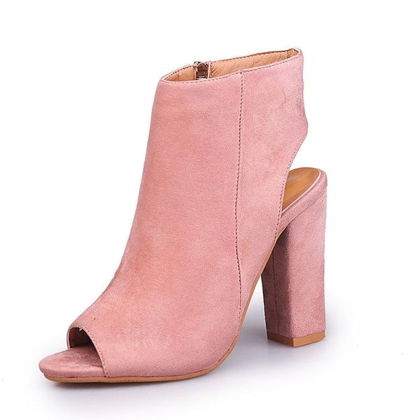 sandals women's summer square heel fish mouth suede side zipper solid color backspace woman shoes, Black 
sandals women's summer square heel fish mouth suede side zipper solid color backspace woman shoes, Black