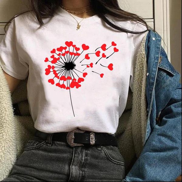 clothes tees graphic dandelion love women t shirt sweet valentine 90s summer fall clothing female womens, White
clothes tees graphic dandelion love women t shirt sweet valentine 90s summer fall clothing female womens, White