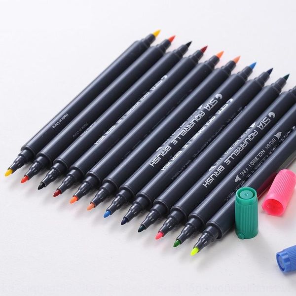hhpW sta3110 based marker double head soft head water painting pens pigment water ink brush color color pen hand drawing brush, Black;red
hhpW sta3110 based marker double head soft head water painting pens pigment water ink brush color color pen hand drawing brush, Black;red