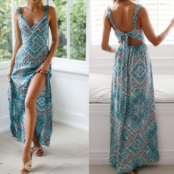 v neck sling floral long women dresses beach sundress tie up waist open forked printed dress summer vestido, Black;gray
v neck sling floral long women dresses beach sundress tie up waist open forked printed dress summer vestido, Black;gray