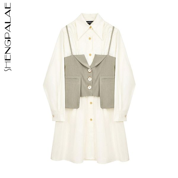 elegant shirt dress women's spring lapel loose patchwork vest single breasted long sleeve mini dresses 210427, White
elegant shirt dress women's spring lapel loose patchwork vest single breasted long sleeve mini dresses 210427, White