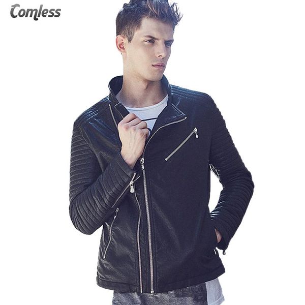men's fur & faux autumn winter pu leather jacket men motorcycle mens plus velvet jackets fashion slim fit multi-zipper thread design co, Black
men's fur & faux autumn winter pu leather jacket men motorcycle mens plus velvet jackets fashion slim fit multi-zipper thread design co, Black