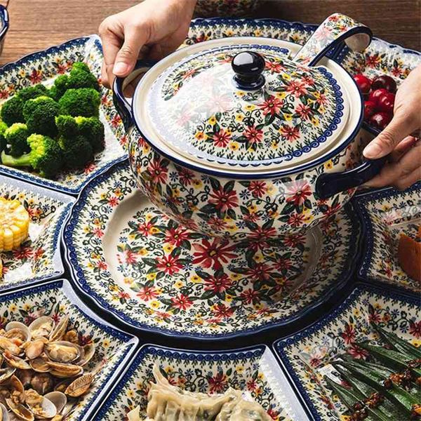 polish ceramic platter tableware household bowl dish net red soup pot reunion chinese new year round table set
polish ceramic platter tableware household bowl dish net red soup pot reunion chinese new year round table set