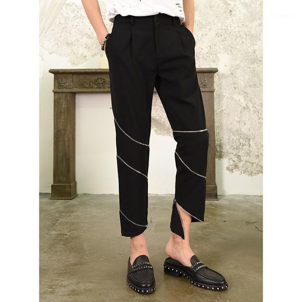 men's trend personality casual pants slim trousers metal irregular suit plus size stage singer costumes, Black
men's trend personality casual pants slim trousers metal irregular suit plus size stage singer costumes, Black