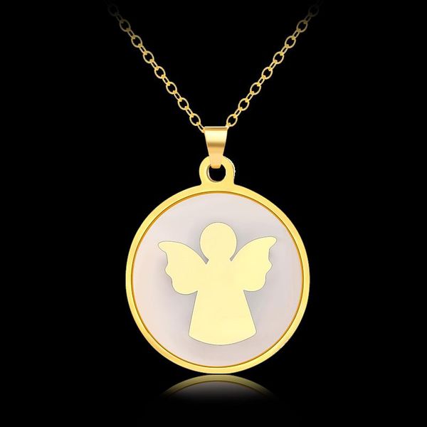 pendant necklaces fashion cute angel round gold/steel color for women stainlesss steel shell necklace jewelry gift bijoux, Silver
pendant necklaces fashion cute angel round gold/steel color for women stainlesss steel shell necklace jewelry gift bijoux, Silver