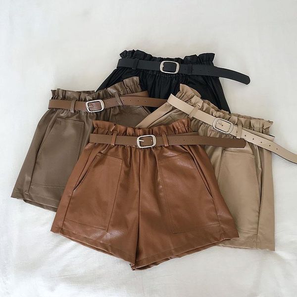 casual sweet solid women pu shorts summer vintage straight korean female mujer empire elastic waist sashes mini women's, White;black
casual sweet solid women pu shorts summer vintage straight korean female mujer empire elastic waist sashes mini women's, White;black