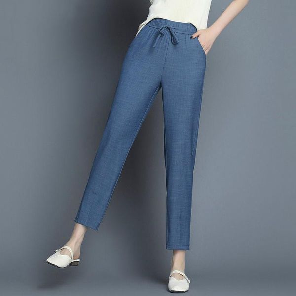 summer fashion elastic high waist jeans for women plus size casual tencel pants harem denim trousers women's, Blue
summer fashion elastic high waist jeans for women plus size casual tencel pants harem denim trousers women's, Blue