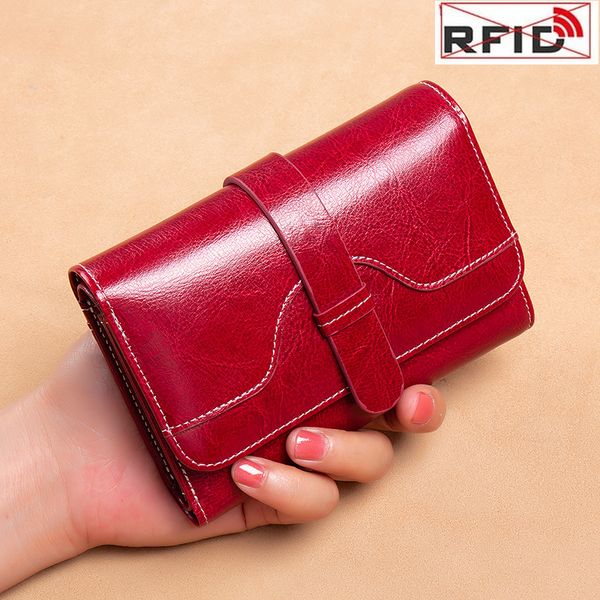 women's fashion genuine leather short rfid anti theft card holder coin purse wallets, Red;black
women's fashion genuine leather short rfid anti theft card holder coin purse wallets, Red;black