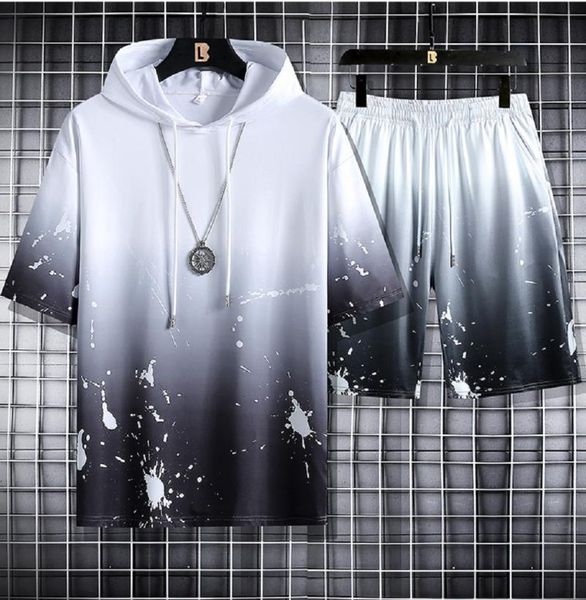 men's tracksuits summer men casual set gradient color male loose hooded tracksuit hip hop mens t shirt+shorts 2 piece sets jogging spor, Gray
men's tracksuits summer men casual set gradient color male loose hooded tracksuit hip hop mens t shirt+shorts 2 piece sets jogging spor, Gray