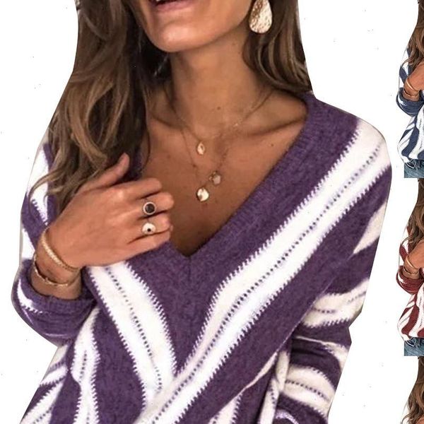 striped women sweater long sleeve v neck loose pullover large size womens patchwork sweate, White;black
striped women sweater long sleeve v neck loose pullover large size womens patchwork sweate, White;black