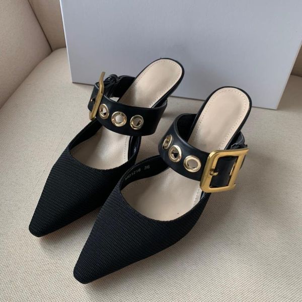 slipper women's outer wear 2021 summer baotou flat mules shoes pointed buckle lazy half slippers casual slides flip flop size 42, Black
slipper women's outer wear 2021 summer baotou flat mules shoes pointed buckle lazy half slippers casual slides flip flop size 42, Black