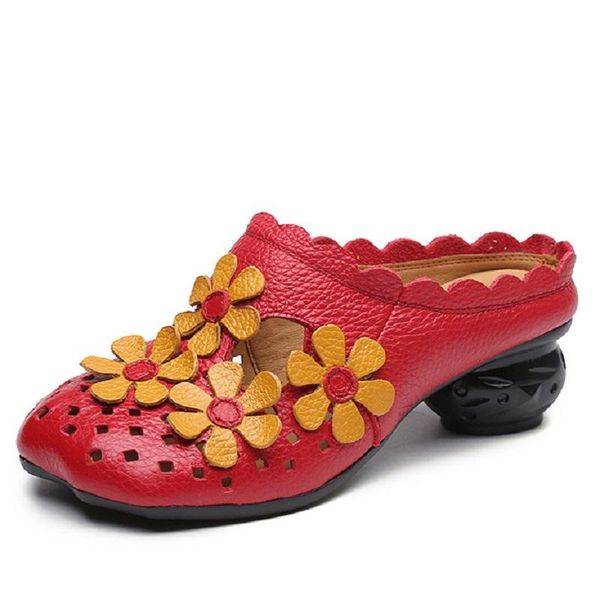 slippers original retro summer openwork flower sandals handmade women's shoes baotou with a word women, Black
slippers original retro summer openwork flower sandals handmade women's shoes baotou with a word women, Black