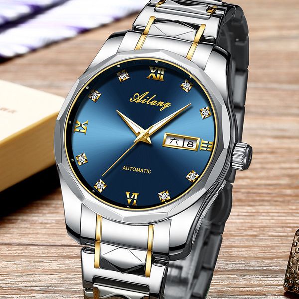 ai lang jing steel belt mechanical automatic student waterproof watch men's 2021 new model, Slivery;brown 
ai lang jing steel belt mechanical automatic student waterproof watch men's 2021 new model, Slivery;brown